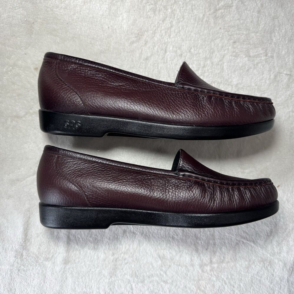 SAS Tripad Comfort Women’s Burgundy Leather Slip-On Loafers New W/O Box 8.5 WW - Picture 6 of 9